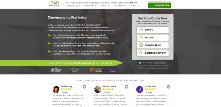 LEAD Conveyancing Frankston mainpage 768x373